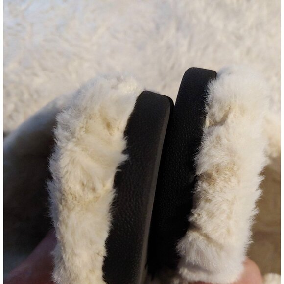 Vionic Josephine Black Orthopedic Arch Support Fur Indoor/Outdoor Slipper 9 - Picture 8 of 9